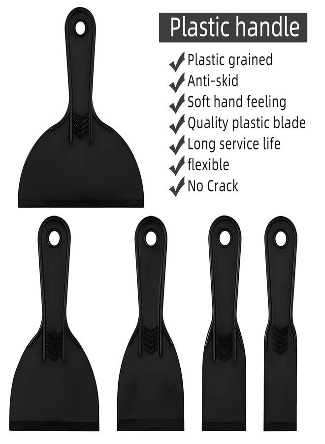 TARINI Plastering Tools, Wallpaper Scraper, Filler Tool, 5 Pcs Silicone Spatula & Scraper Set - Multi-Purpose Wallpaper Scraper, Car Film Scraper for Home & Auto Use - Image 3