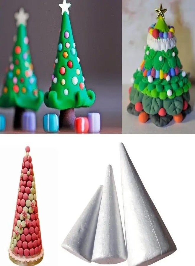 Crafare 10 Pack Foam Cones Polystyrene Cone 2x4 Inch for Christmas Tree Project Wedding Table Centerpiece Arts Crafts Supplies and Floral Arrangement - Image 3