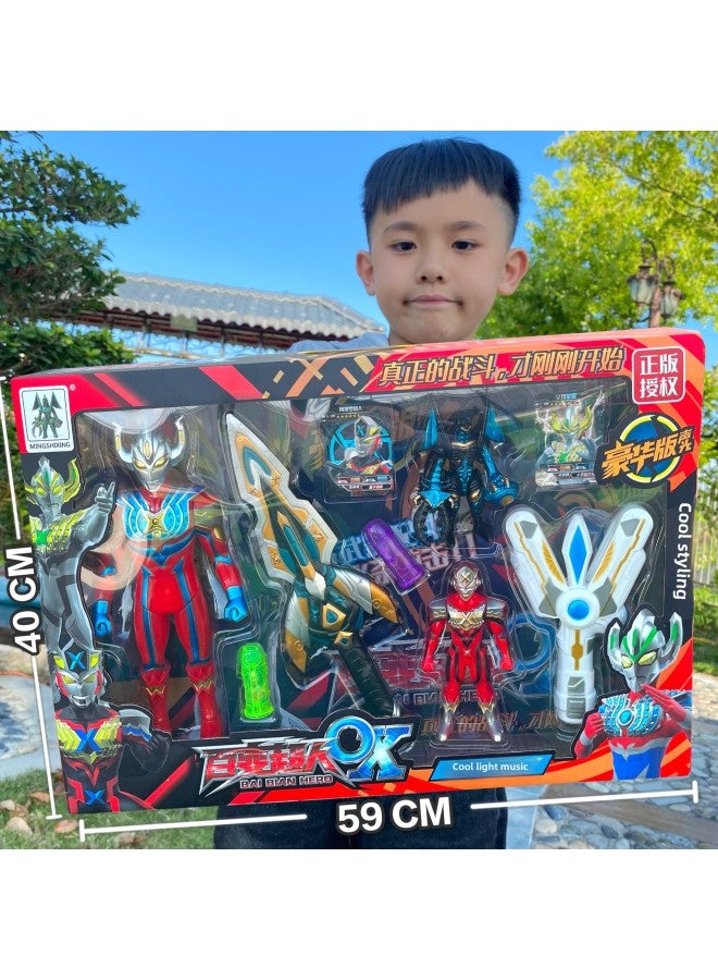 Genuine Variety Superman Shaper Calling Device Boy Children Monster Doll Ott Toy Large Gift Box Wholesale-Color: Superman Monster + Sword Calling Device 309-209 - Image 1