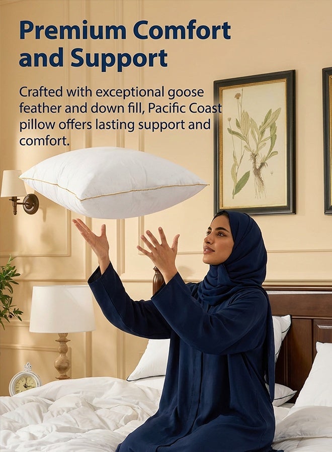 Asraar 5 Piece | Luxury Sleeping Pillow with Microfiber Filling and Elegant Gold Trim – Comfortable Support and Restful Sleep – 1000g - Image 2