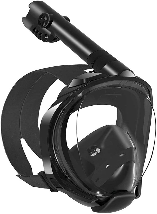 Jolfay Snorkel Mask with Latest Dry Top Breathing System,Fold 180 Degree Panoramic View Full Face Snorkel Mask Anti-Fog Anti-Leak with Camera Mount,Snorkeling Gear for Adults Kids (Black, L/XL) - Image 1