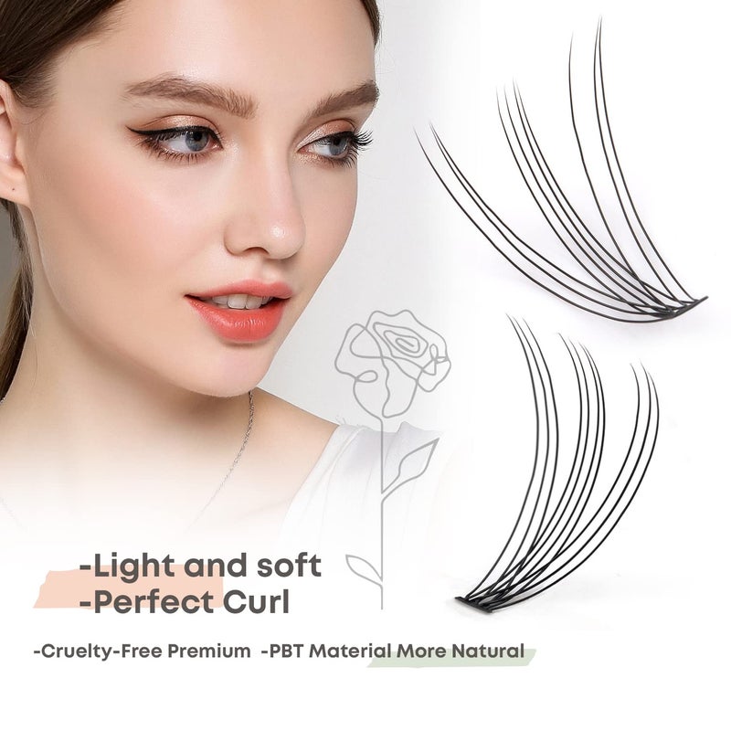 WONSIS Individual Lashes, Lash Clusters, 240 Pcs 10D Individual Lash Extensions, Natural Soft Lightweight Reusable, Thickness 0.07mm C Curl False Eyelashes 8/9/10/11/12mm (10D 8-12mm) - Image 5