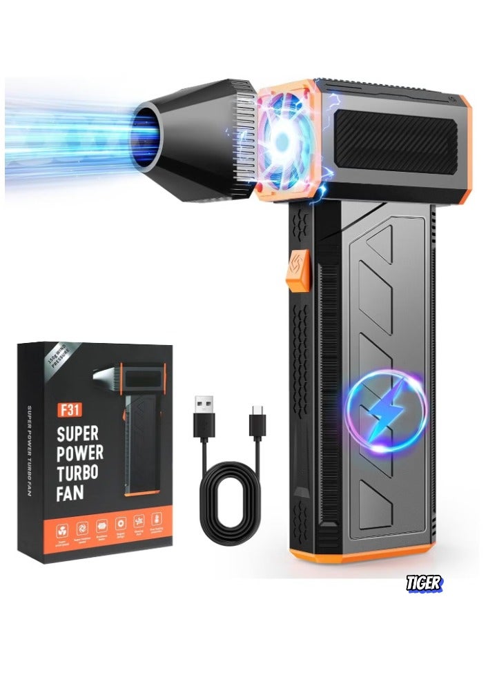 TIGER Compressed Air Duster – Turbo Fan Electric Air Duster 130,000 RPM, Super Powerful Jet Air Blower, Rechargeable Cordless for Computer, Electronics, Keyboard, PC, Car Cleaning, and More (Refillable)  - Image 1