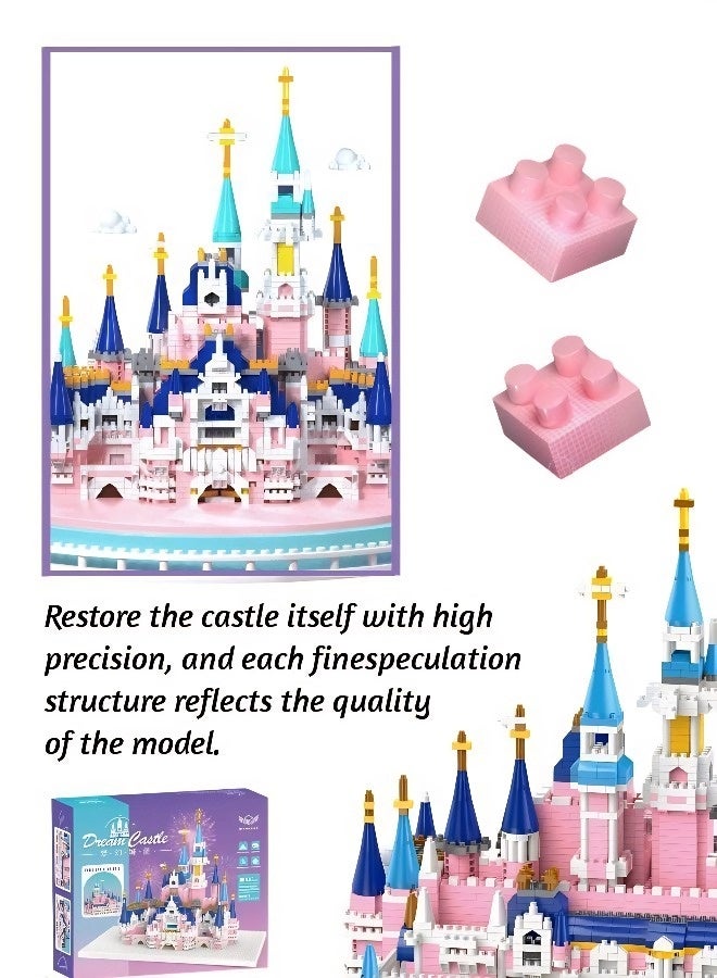 This 3008-piece pink princess castle building block set, a mini castle building block set, a miniature toy building block model kit, a parent-child interactive miniature dollhouse assembly model, and a cube toy set, is the perfect gift for children on holidays such as New Year, parties, and birthdays. - Image 3