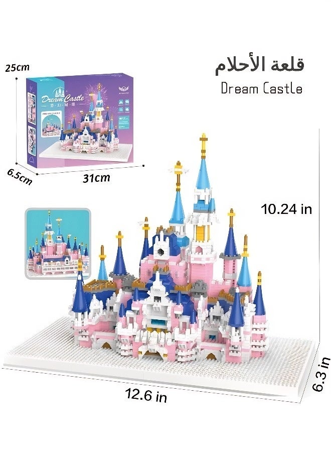 This 3008-piece pink princess castle building block set, a mini castle building block set, a miniature toy building block model kit, a parent-child interactive miniature dollhouse assembly model, and a cube toy set, is the perfect gift for children on holidays such as New Year, parties, and birthdays. - Image 2