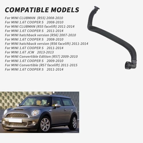 Bomunik 2005-2012 For MINI Hose R55 R56 R57 R58 R59 Crankcase Vent Hose Valve Cover Replacement No. # 11157605186 11157565449 - Image 4