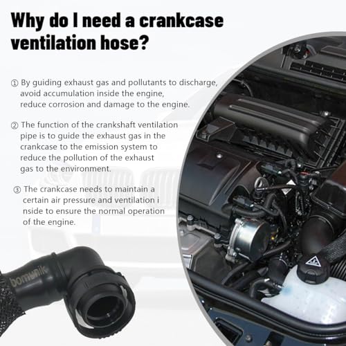 Bomunik 2005-2012 For MINI Hose R55 R56 R57 R58 R59 Crankcase Vent Hose Valve Cover Replacement No. # 11157605186 11157565449 - Image 3
