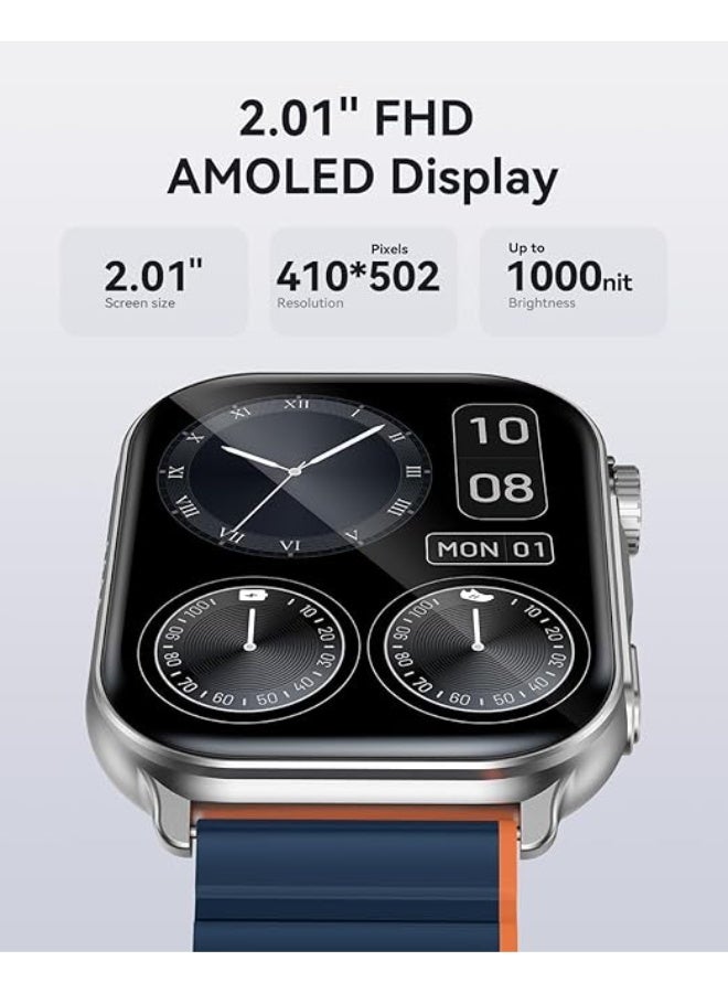 Kieslect Smart Watch for Men Women(Answer/Make Calls), 2.01" AMOLED HD Display Heart Rate Sleep Monitor Fitness Activity Tracker for Android iOS - Image 4