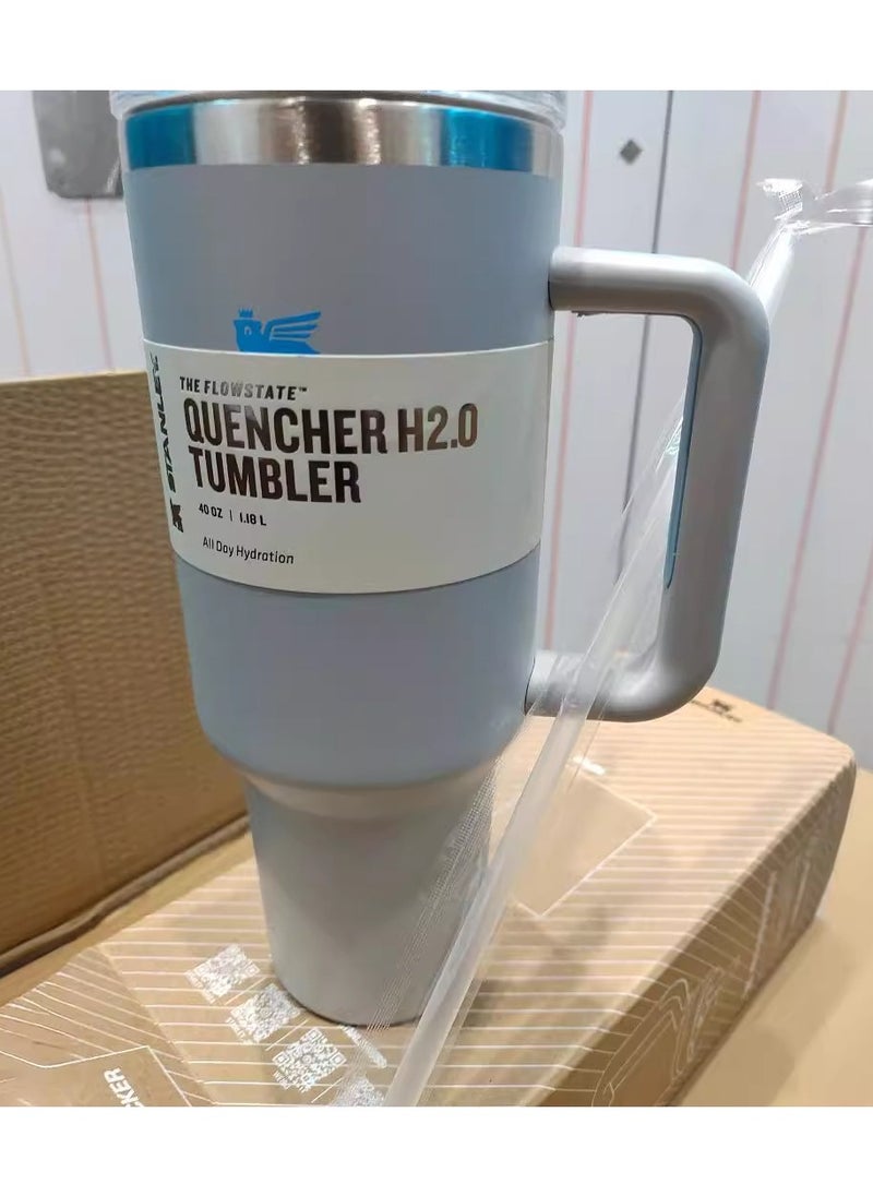 Stanley Quencher H2.0 FlowState Stainless Steel Vacuum Insulated Tumbler with Lid and Straw for Water, Iced Tea or Coffee, 40 oz