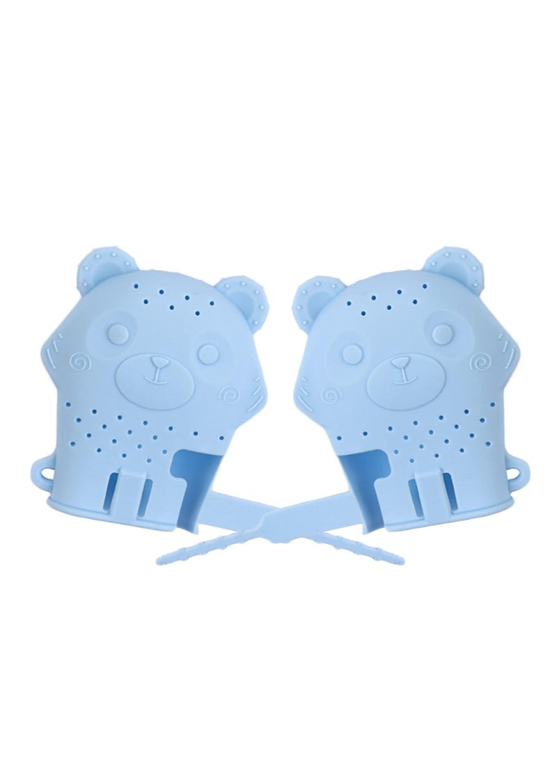 KASTWAVE 2 Pack Teething Mitten Baby Glove Teether Toys Silicone Soothing Pain Relief for Infant Boys and Girls for 0-6 Months Baby  - Image 1
