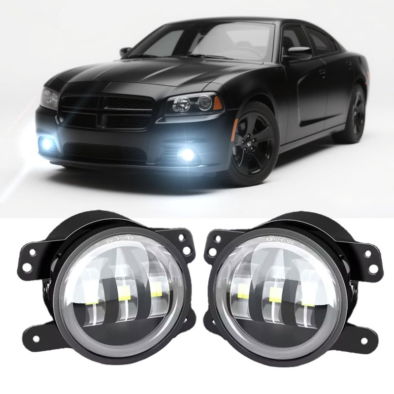 MNWHUC Fog Lights 4 inch OEM 195989003 For DODGE CHARGER 20112014 Front Bumper DriverPassenger Left Right Fog Lights Lamps with Turn signal lamp and DRLSuper Bright 6000K cool white Beam 2Pack - Image 2