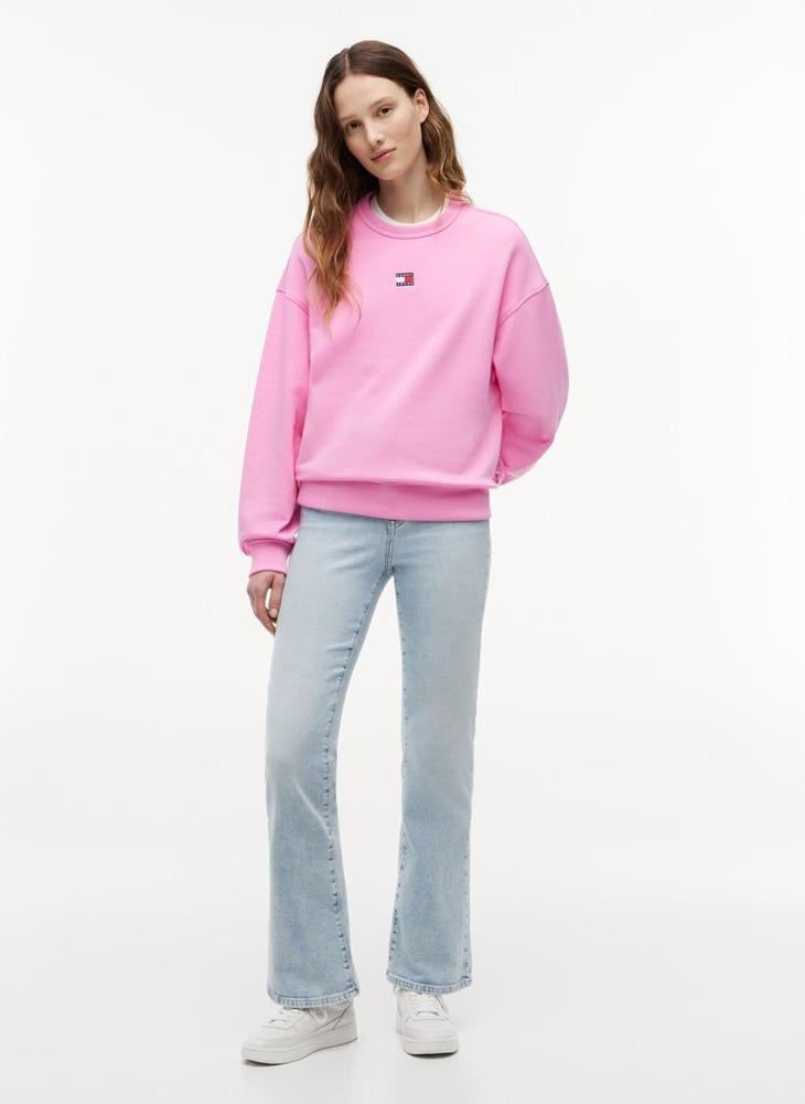 TOMMY JEANS Tommy Badge Boxy Fleece Sweatshirt - Image 4