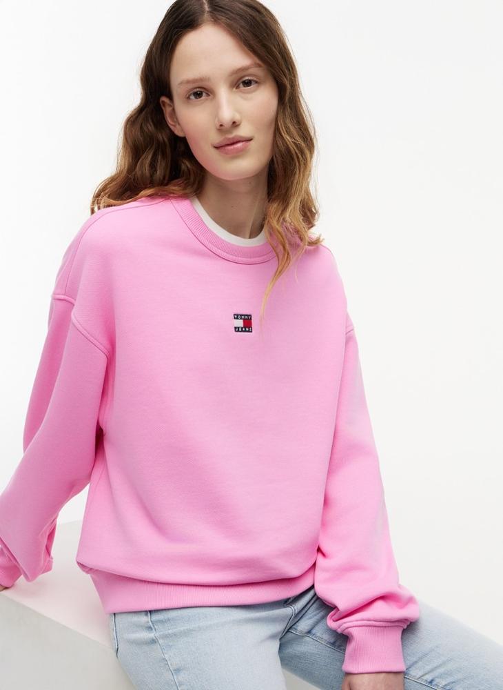 TOMMY JEANS Tommy Badge Boxy Fleece Sweatshirt - Image 3