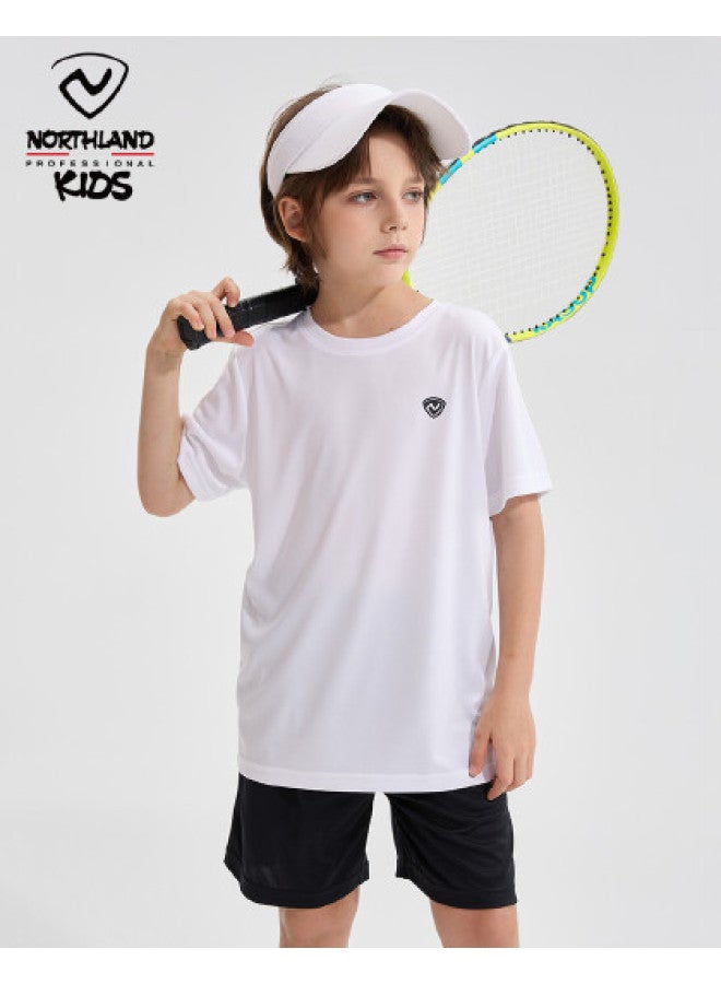 NorthLand Kids' Summer Moisture-wicking Quick-dry Sport Set - Boys' Breathable Outdoor Casual Soft Top & Shorts 2-piece - Image 1
