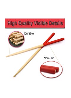 Excefore Drum Sticks Non-Slip, 3 Pair Classic Maple Wood Drumsticks, 5A Drumsticks for Adults, Kids, Students, and Beginners (Red,Blue,Green)  - Image 3