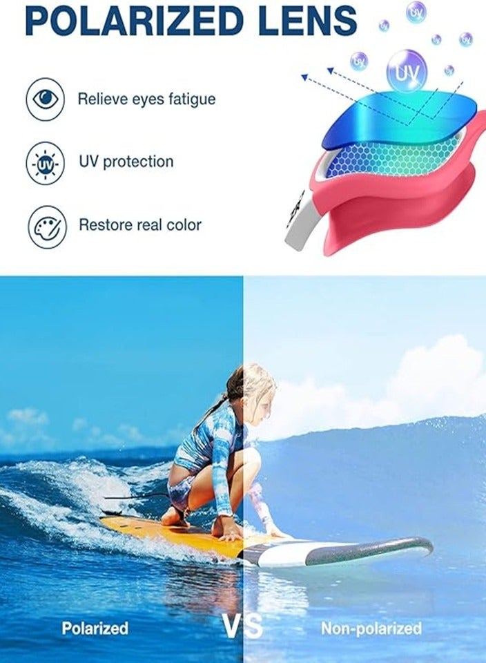 زيونور نظارات سباحة مستقطبة للأطفال و الشباب من زينور، مضادة للضباب وحماية من الأشعة فوق البنفسجية للأعمار من 6 إلى 14 عامًا - Image 2