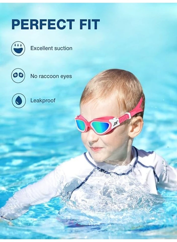 زيونور نظارات سباحة مستقطبة للأطفال و الشباب من زينور، مضادة للضباب وحماية من الأشعة فوق البنفسجية للأعمار من 6 إلى 14 عامًا - Image 4