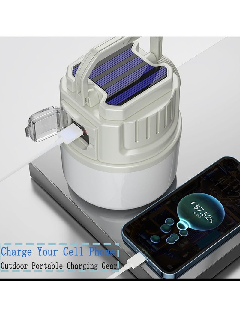 Camping Lantern Upgraded LED Lanterns Solar Powerm Portable Rechargeable Lights USB Light Flashlight Ipx6 Watterproff for Emergency Outdoor Power Outage Hiking (Green) - Image 2