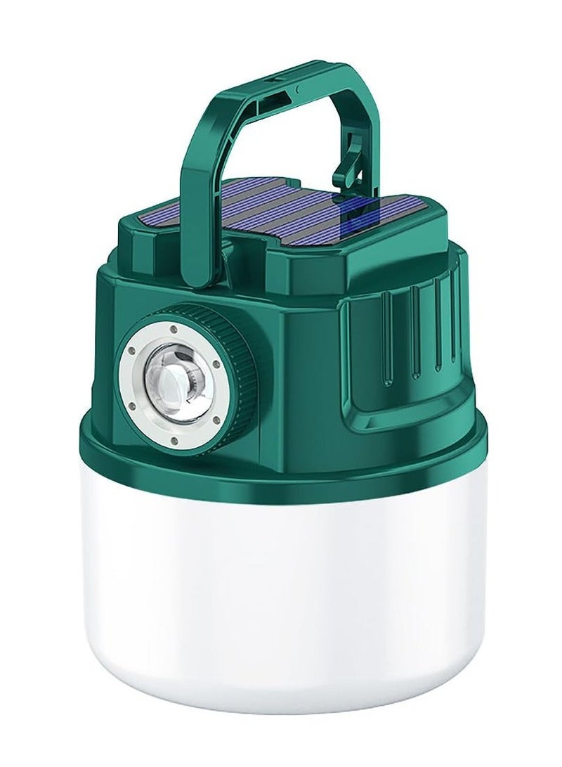 Camping Lantern Upgraded LED Lanterns Solar Powerm Portable Rechargeable Lights USB Light Flashlight Ipx6 Watterproff for Emergency Outdoor Power Outage Hiking (Green) - Image 1