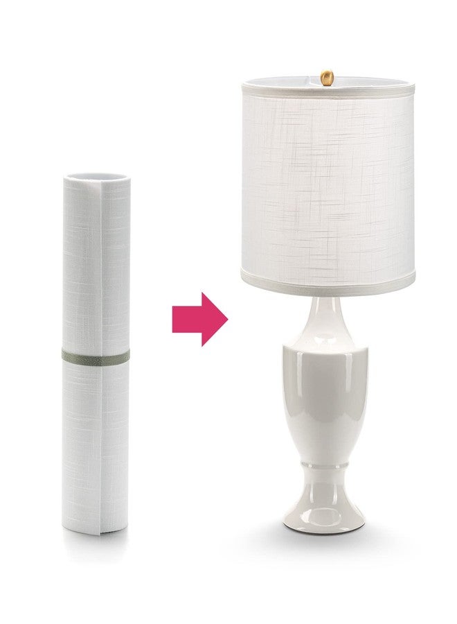 ELFCAB Lampshade Material Styrene White Fabric to Make Lampshade Pre-cut Length Pressure Sensitive Styrene for DIY Lampshade (14" High X 64.01" Wide) - Image 4