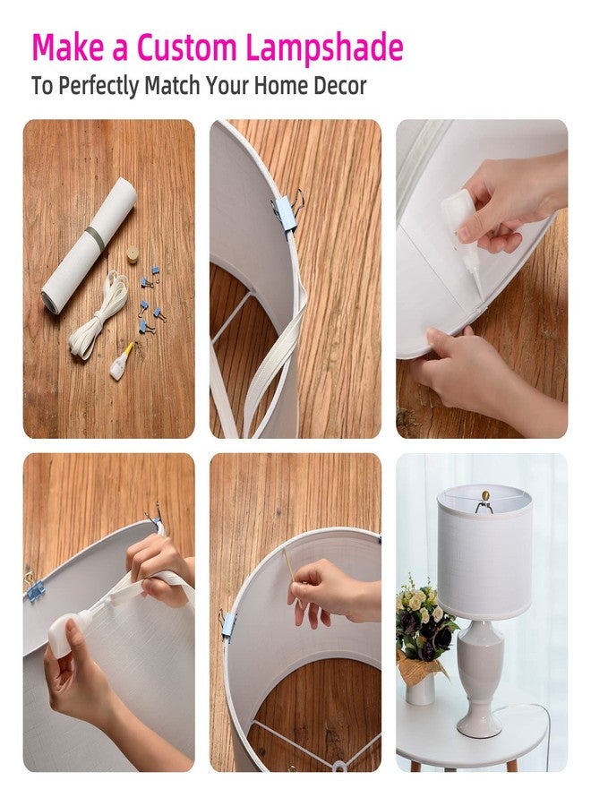 ELFCAB Lampshade Material Styrene White Fabric to Make Lampshade Pre-cut Length Pressure Sensitive Styrene for DIY Lampshade (14" High X 64.01" Wide) - Image 3