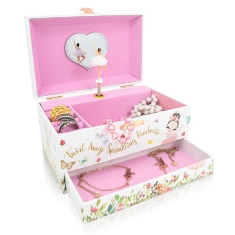 Musical Ballerina Jewelry Box for Girls, with Pullout Drawer and Dancing Ballerina Girl Figurines, Music Box Jewel Storage Case, Gifts for Little Girls, Jewelry Boxes, s Birthday Gift - Image 1