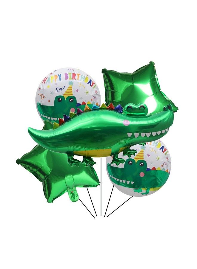 DYT 5Pcs Alligator Foil Balloon Crocodile Mylar Balloon For Alligator Themed Birthday Party Decorations Jungle Animal Party Supplies - Image 2