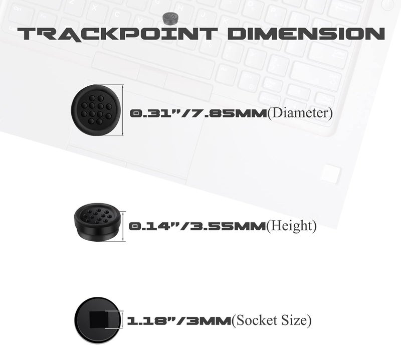 LeFix Pack of 2 Trackpoint Cap Mouse Point Stick Cover Replacement Black Color for Dell Latitude E5520 E5530 E6520 E6530 E6540 E6320 E6420 E6330 E6430 E6440 E5420|Precision M4600 M4700 M4800 M6600 - Image 2