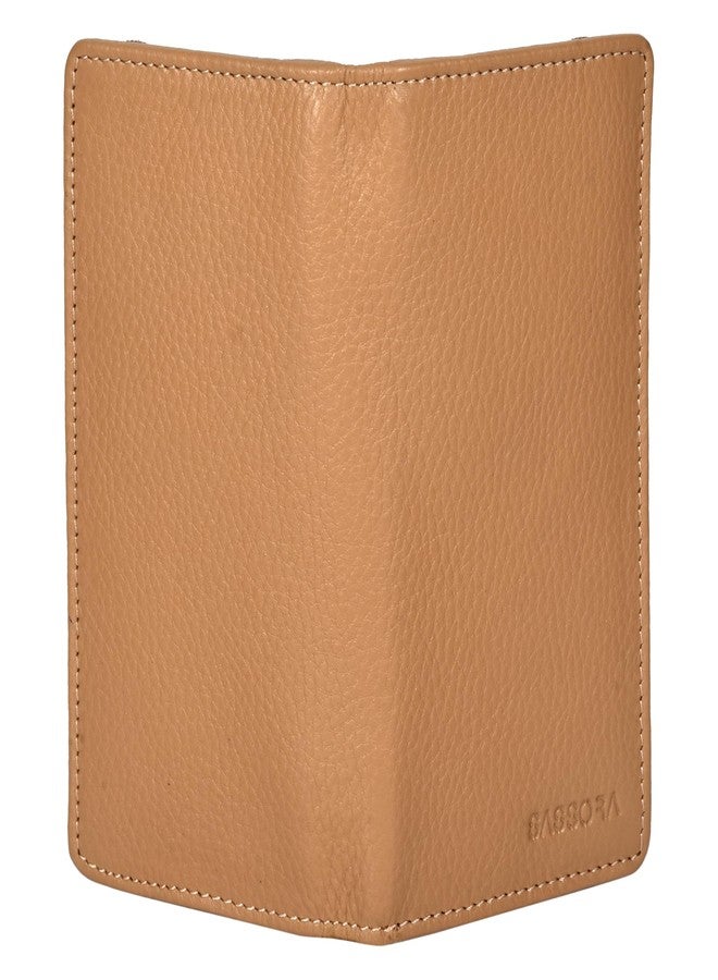 Sassora Premium Leather Zip Closure Unisex RFID Travel Key Case Pouch (Beige) - Image 5