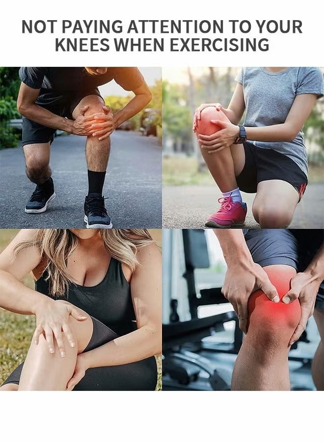 وسادات الركبة لعلاج آلام الركبة، وسادات الركبة الضاغطة، وسادات الركبة الاحترافية مع وسادات جل الرضفة ومثبتات جانبية، وسادات رياضية للجري والتمارين الرياضية والتهاب المفاصل وتعافي المفاصل (XL) - Image 4