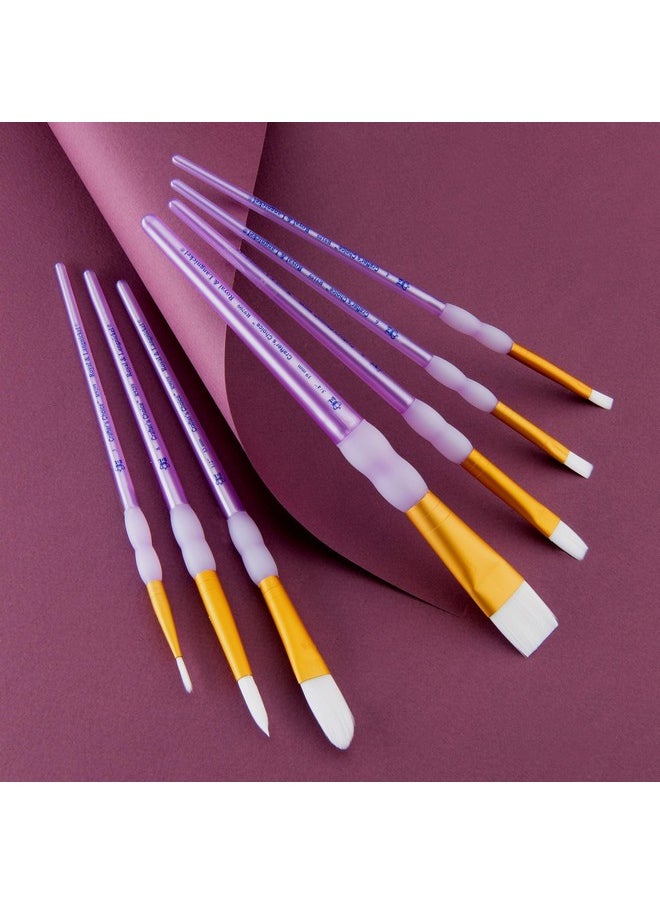 Royal & Langnickel Royal And Langnickel Crafter'S Choice Flat Taklon Variety Brush Set - White (Pack Of 7)  - Image 3