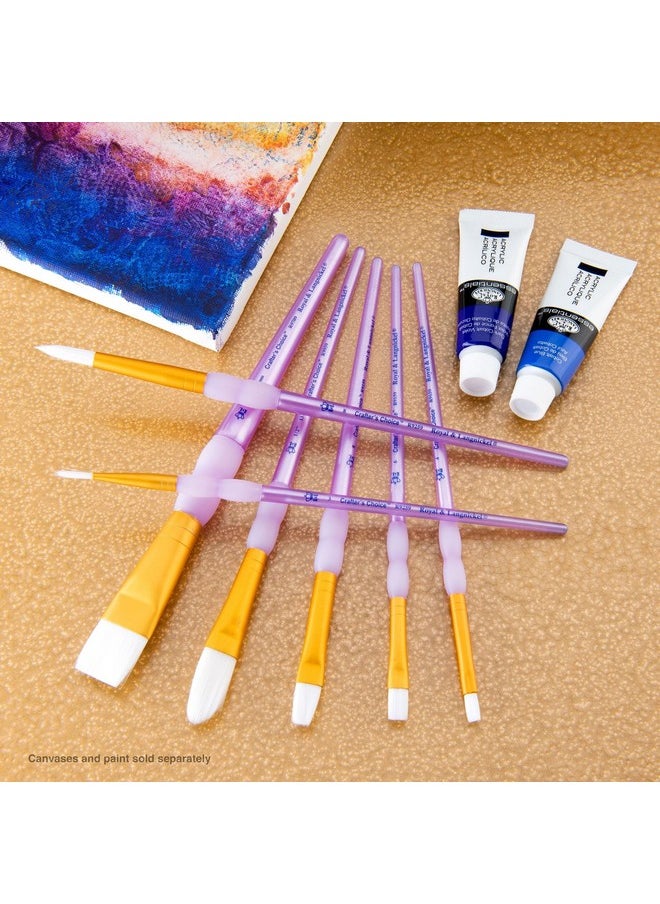 Royal & Langnickel Royal And Langnickel Crafter'S Choice Flat Taklon Variety Brush Set - White (Pack Of 7)  - Image 5