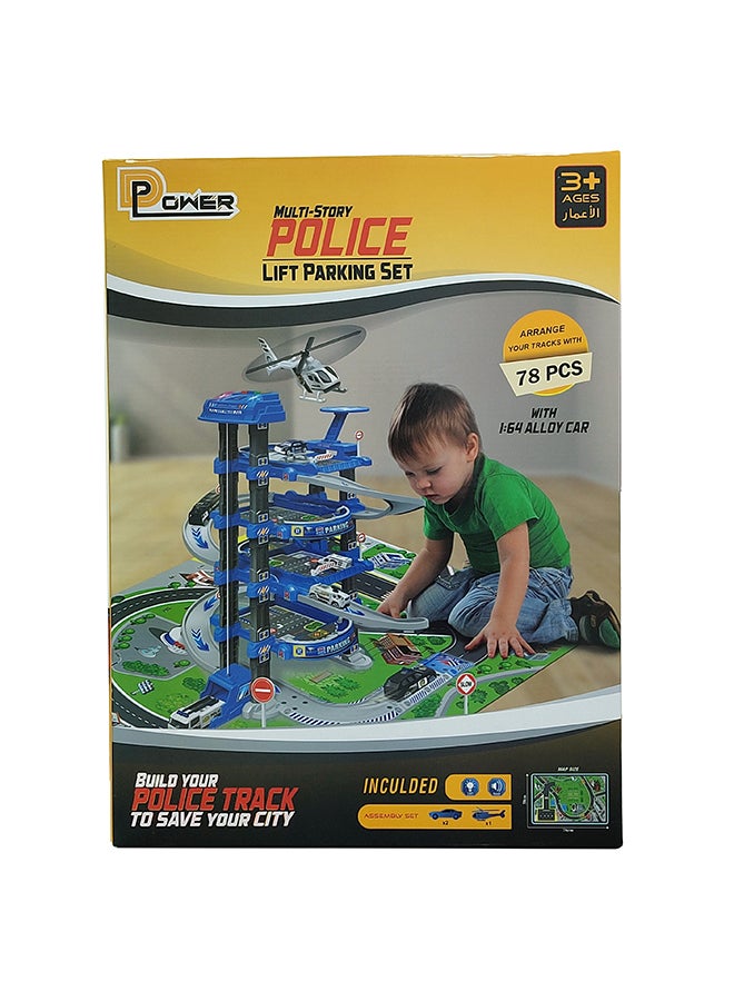 D-Power دي-باور - مجموعة مواقف مصاعد متعددة المستويات | مجموعة بناء افعلها بنفسك مكونة من 5 طوابق، موضوع - مركز الشرطة | مجموعة من 82 قطعة، للأطفال بعمر 3 سنوات فما فوق - Image 1