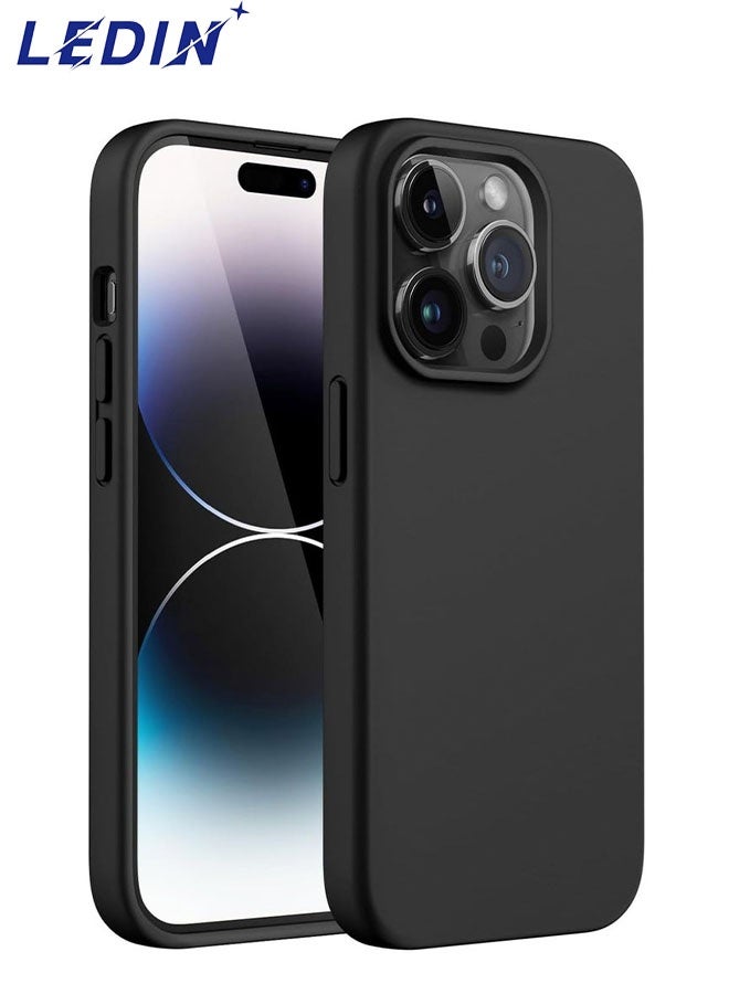 LEDIN Silicone Case for iPhone 14 Pro Max Silky Soft Touch Full Body Protective Phone Case Shockproof Cover with Microfiber Lining - Image 1