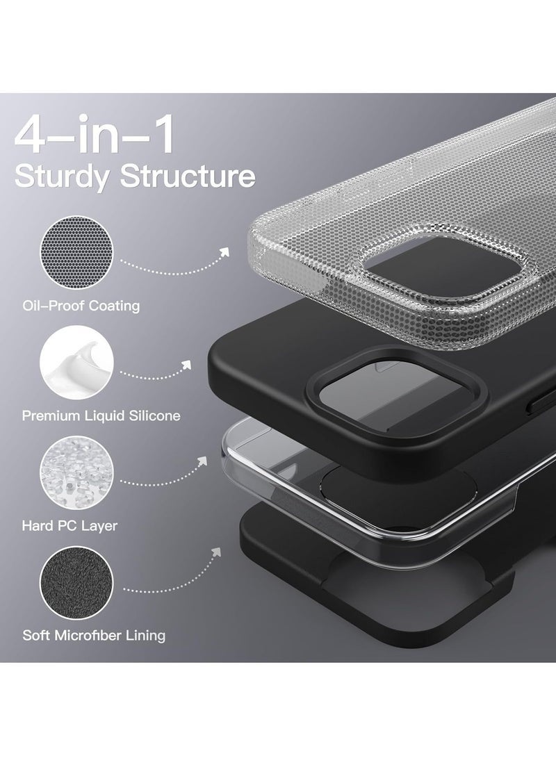 LEDIN Silicone Case for iPhone 14 Pro Max Silky Soft Touch Full Body Protective Phone Case Shockproof Cover with Microfiber Lining - Image 4