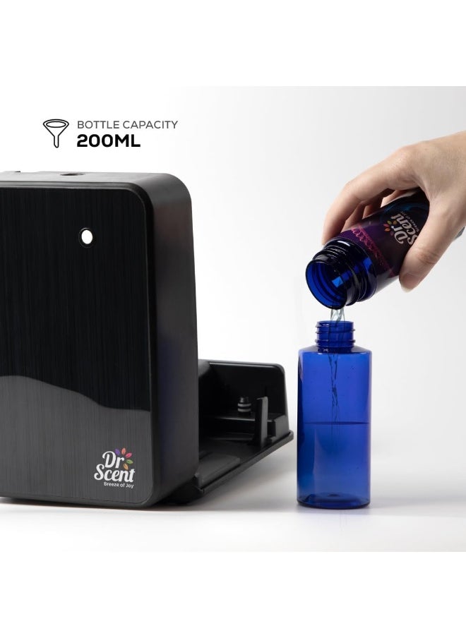 Dr Scent - عبوة كومبو - ماكينة توزيع رائحة الزيوت العطرية الذكية (أسود) مع موزع زيت عطري - العنوان (170 مل) - Image 1