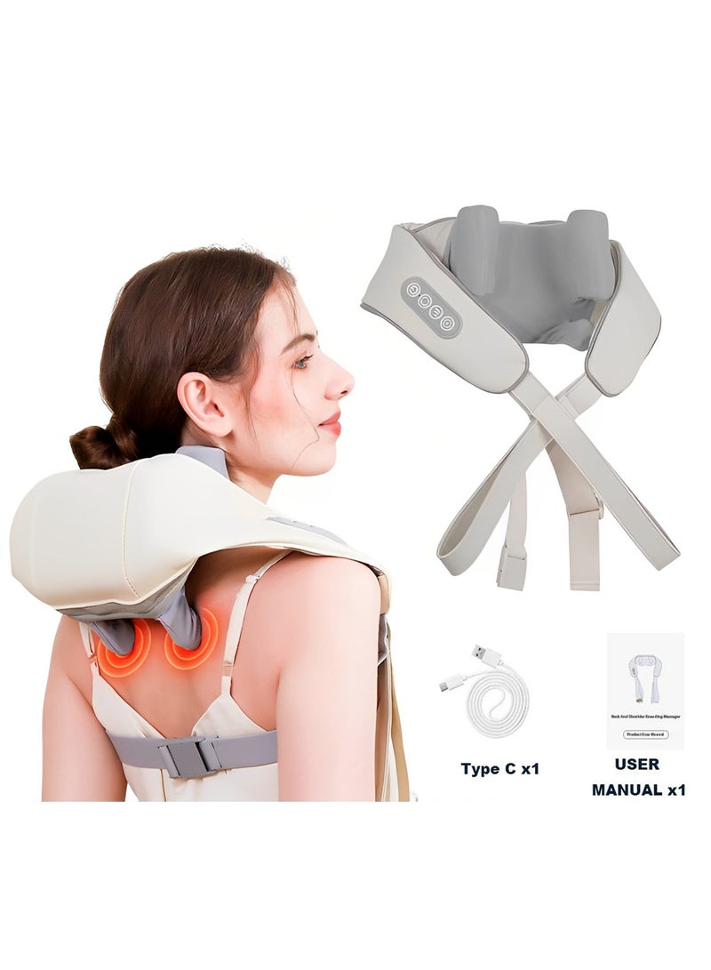 Bukela Neck and Shoulder Massager, Wireless Electric Air Compress Kneading Multifunctional Back Massager, Shawl Massaging Muscle Relaxing, Cordless Neck Massager for Pain Relief Deep Tissue - Image 1