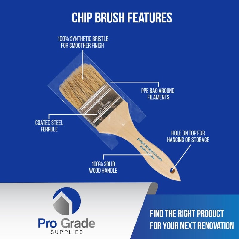 Pro-Grade - Chip Brush – Paint Brush Set – 24 Pack - Natural China Bristle Paintbrush Set for Art, Craft, Epoxy, Varnish, Resin, Stain, Glue, Gesso, Primer, Acrylic and Oil Paint - Image 4