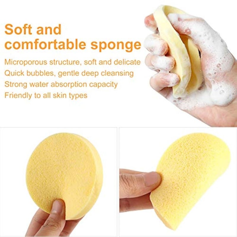 eyxformula Facial Cleansing Sponge for Cleaning, 48 Pcs Compressed Face Round Makeup Puff Sponges Cleaning Stick, Portable Wash Pads Reusable Cosmetic Supplies for Face Cleanser - Image 4