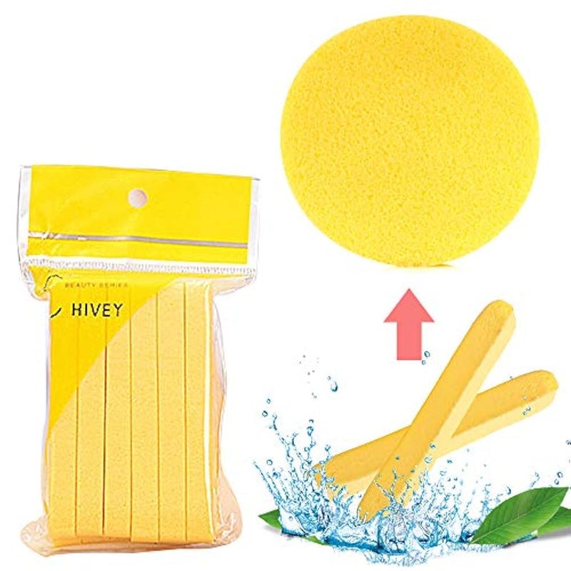 eyxformula Facial Cleansing Sponge for Cleaning, 48 Pcs Compressed Face Round Makeup Puff Sponges Cleaning Stick, Portable Wash Pads Reusable Cosmetic Supplies for Face Cleanser - Image 1