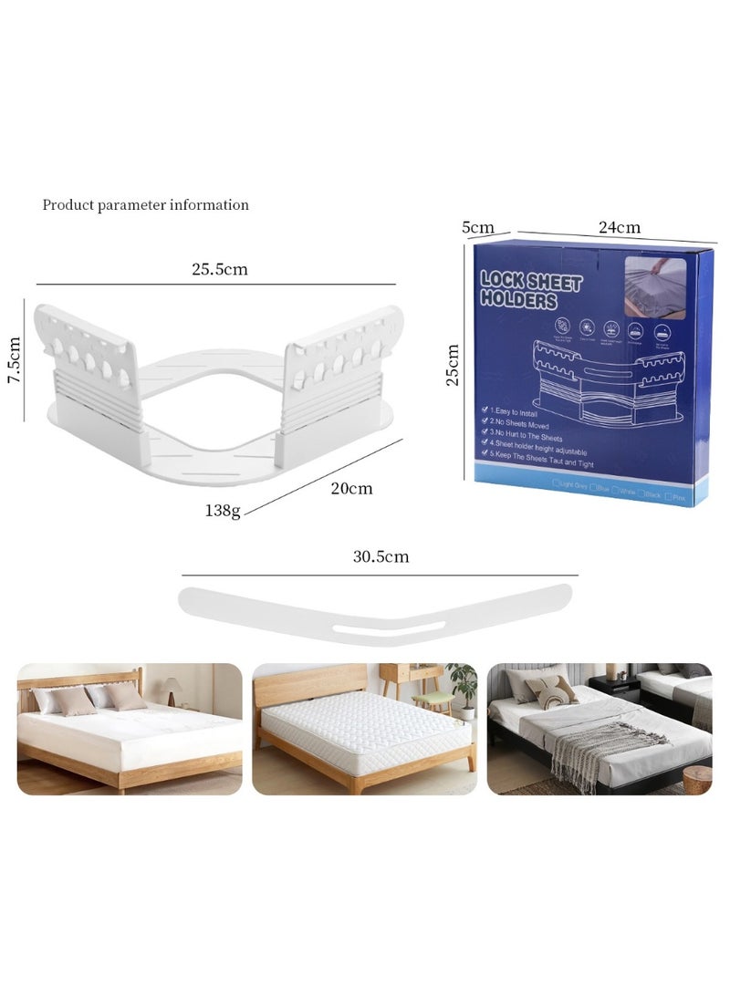 سوفام 4 قطع حاملات لألواح السرير مزودة بأقفال، وثوابت لألواح السرير غير المنزلقة للخدمة الشاقة، وحاملات لألواح السرير، وثوابت لتثبيت الأركان، وشدادات مشابك لجميع الأحجام، وبطاطين، وبطانيات - Image 2