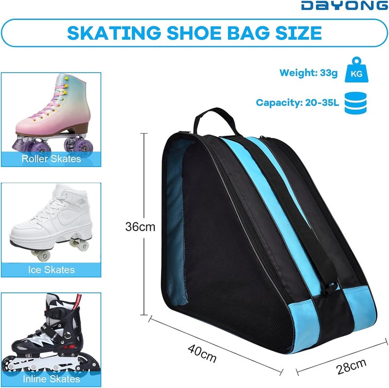 DAYONG Roller Skate Bags, Oxford Cloth Ice Inline Skates Bag with Adjustable Shoulder Strap for Kids and Adult, Large Capacity Skate Bag for Skates Shoes, Helmet Other Skate Accessories. - Image 2