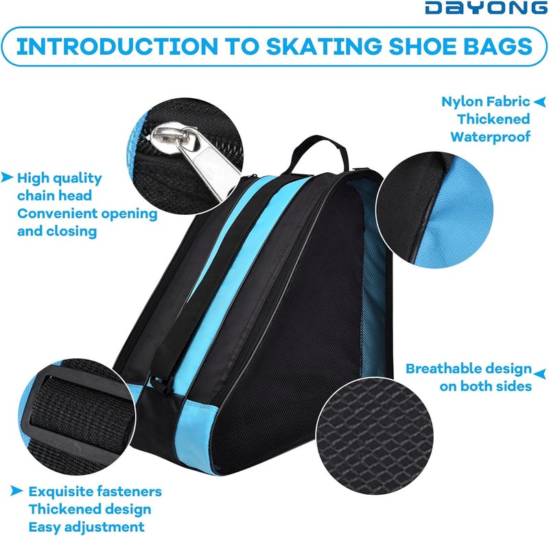 DAYONG Roller Skate Bags, Oxford Cloth Ice Inline Skates Bag with Adjustable Shoulder Strap for Kids and Adult, Large Capacity Skate Bag for Skates Shoes, Helmet Other Skate Accessories. - Image 3