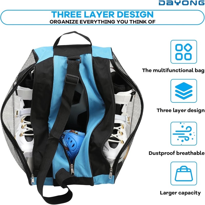 DAYONG Roller Skate Bags, Oxford Cloth Ice Inline Skates Bag with Adjustable Shoulder Strap for Kids and Adult, Large Capacity Skate Bag for Skates Shoes, Helmet Other Skate Accessories. - Image 4