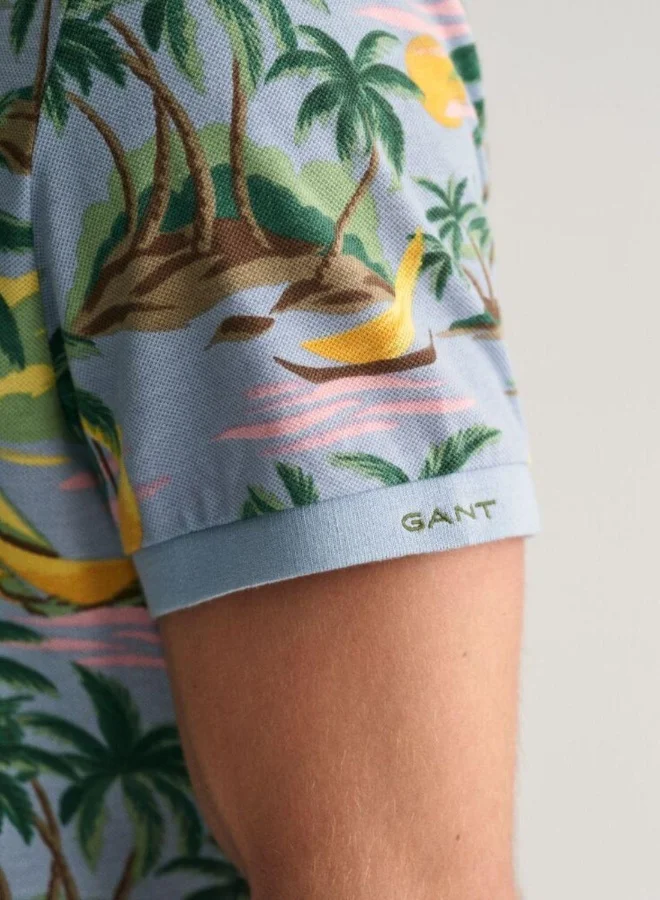 GANT Gant Hawaiian Print Polo Shirt
