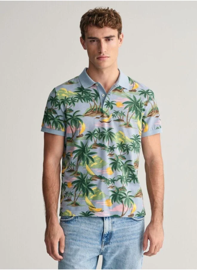 غانت Gant Hawaiian Print Polo Shirt
