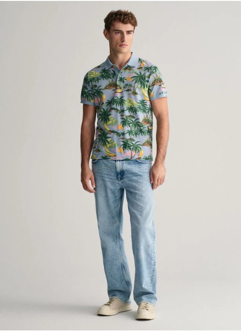 GANT Gant Hawaiian Print Polo Shirt