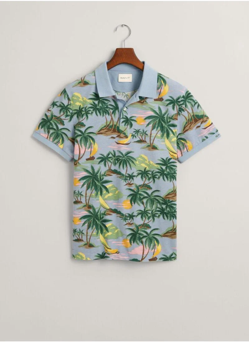 GANT Gant Hawaiian Print Polo Shirt