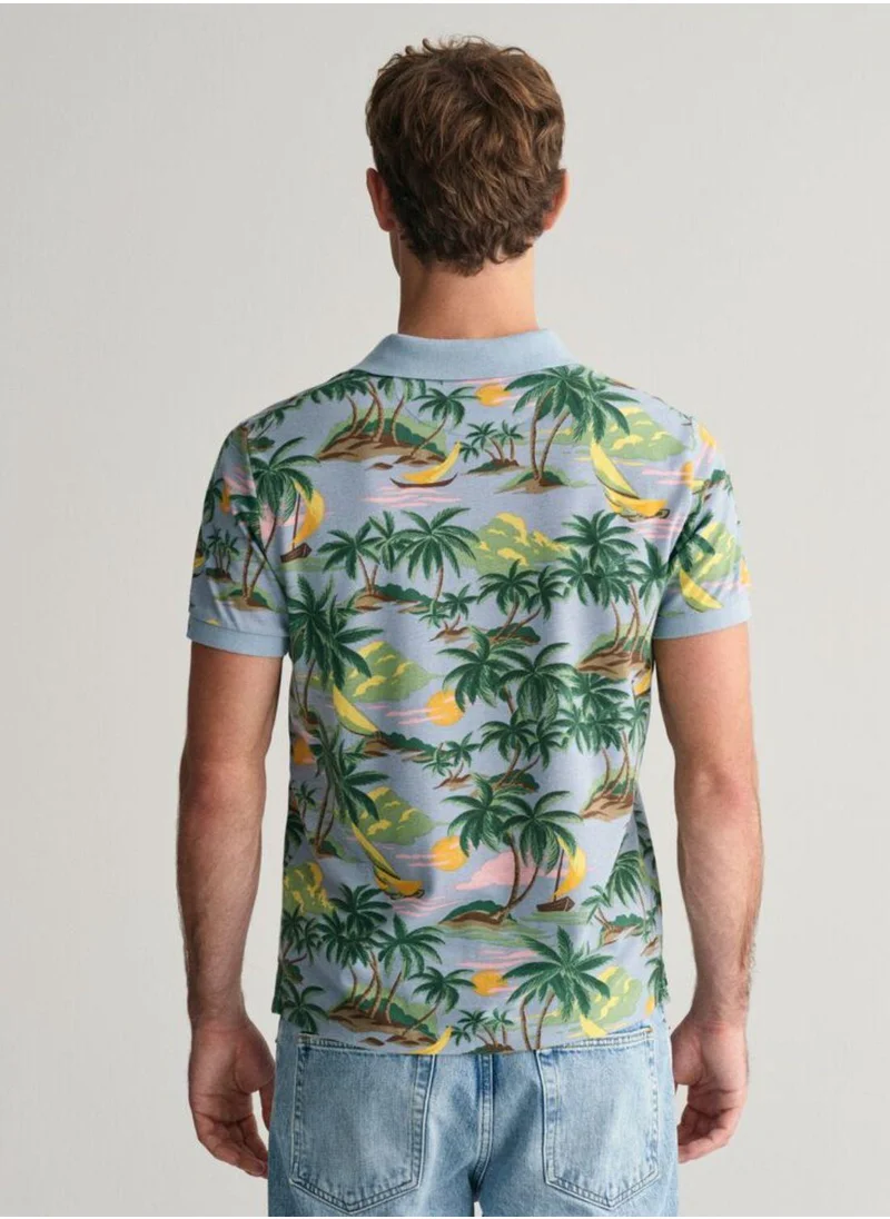 GANT Gant Hawaiian Print Polo Shirt