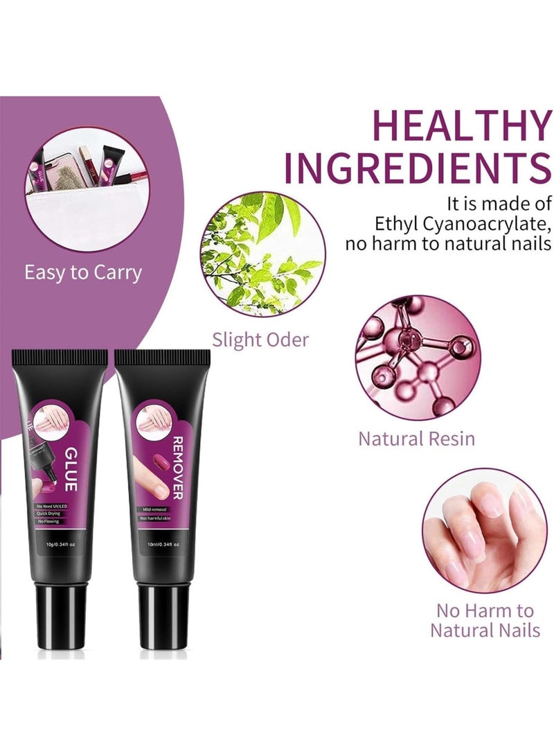 SYOSI Solid Nail Glue Gel, Clear Nail Glue, Nails Strength Adhesive, 10s Quick-Dry, No UV Lamp Needed, Fake Nails Tips Extension, Salon-Grade Formula, Odorless & Non-Irritating (10ml Bottle) - Image 4